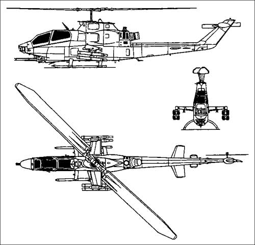 Esquema del AH-1 HueyCobra