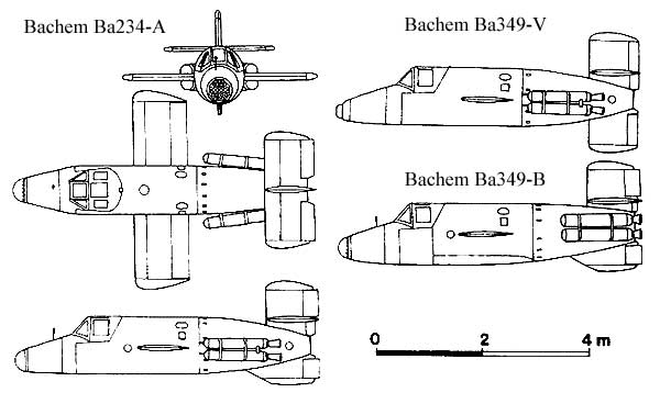 Esquema de un Bachem Ba 349 Natter