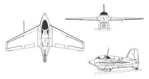 Esquema del Messerschmitt Me 163B Komet